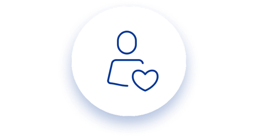 Icon of a person with a heart