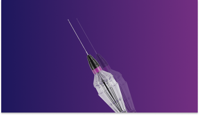 Imagen de mango FINESSE REFLEX. El dispositivo aparece sobre un fondo morado.