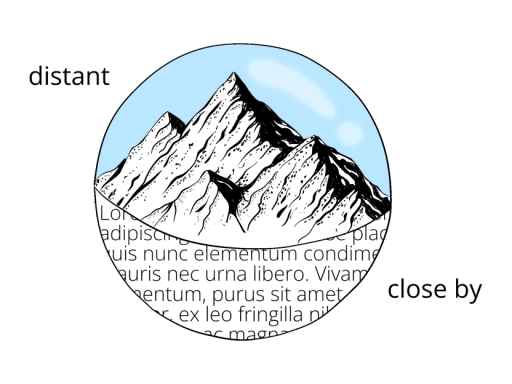 Imagen de montaña y texto con descripción