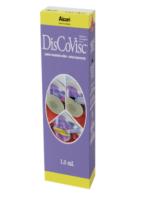 Alcon’s DisCoVisc product box. This product contains 1ml of DisCoVisc.