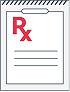 Illustration of three prescription pill bottles, with one white bottle in the foreground and two outlined bottles in the background.