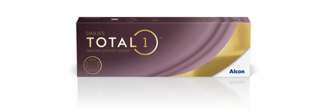 Dailies Total1 daily contact lenses product box by Alcon